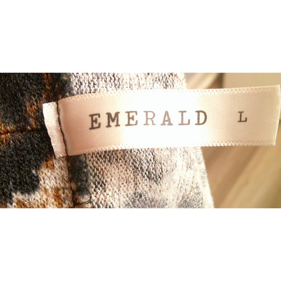 Emerald Leopard Open Cardigan Women's Large Polyester Spandex - Picture 5 of 5